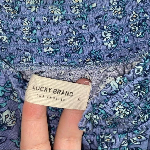 Lucky Brand Blue Floral Square Neck Blouse - Picture 5 of 6